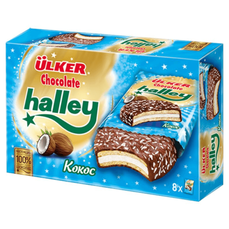 Печенье Сэндвич Halley Маршмэллоу кокос/стружка 8*28гр Кор