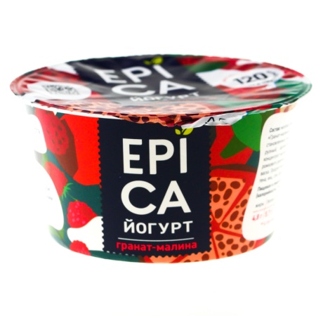 Йогурт Epicа Нат гранат/малина 4,8% 130гр Стак