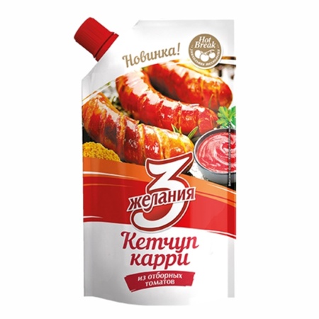 Кетчуп 3 Желания Карри 250гр д/п Кетчуп 3 Желания Карри 250гр д/п