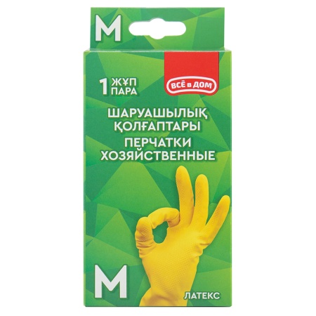 Перчатки Всё в Дом Хоз Унив Латекс m 1 шт Кор