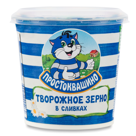 Продукт Творожный 7% Зерненый Творожное Зерно в Сливках Простоквашино ст 350г