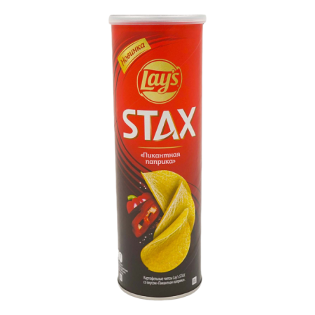 Чипсы Lays Stax Пикантная Паприка 140гр Туб