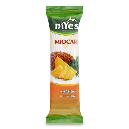 Батончик Diyes Мюсли Ананас б/сахара 25гр фл/п