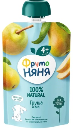 Пюре Для Детей от 4мес Груша Фрутоняня д/п 90г