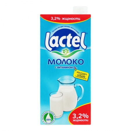 Молоко 3.2% Ультрапастеризованное с Витамином d3 Lactel т/п 1л