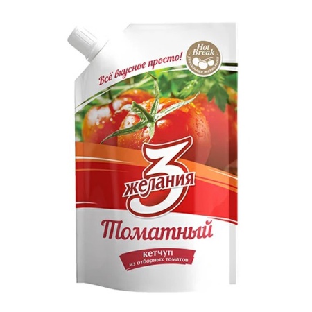 Кетчуп 3 Желания Томатный 250 гр д/п
