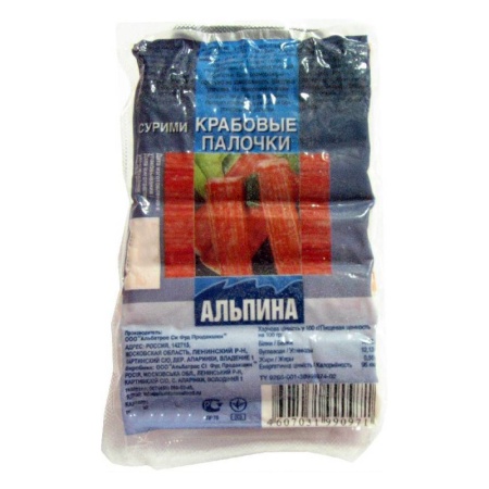 Палочки Крабовые Альпина Сурими 170гр в/у
