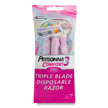 Станки Для Бритья Одноразовые Comfort 3 Lady Personna 4шт