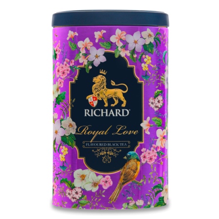 Чай Черный Крупнолистовой Цейлонский с Ароматом Бергамота и Ванили с Цедрой и Лепестками Цветов Royal Love Richard ж/б 80г