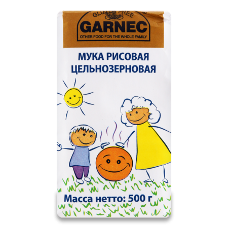 Мука Гарнец Рисовая Цельнозерновая 500гр стаб/б