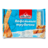 Трубочки Вафельные Сливочные Всё в Дом м/у 195г Трубочки Вафельные Сливочные Всё в Дом м/у 195г