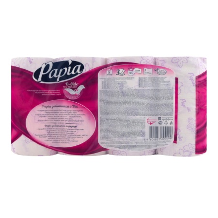Бумага Туалетная Papia Bali Flower 3-слойная 8шт гр/уп