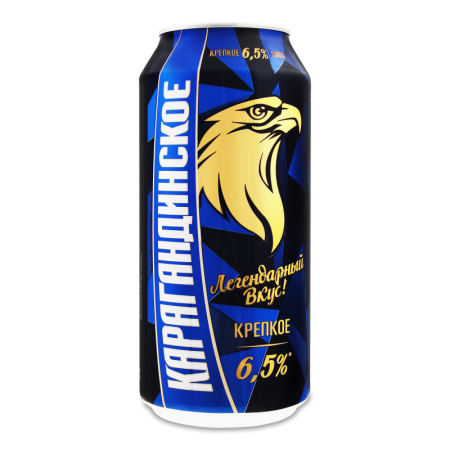 Пиво 0.9л 6.5% Светлое Пастеризованное Крепкое Карагандинское ж/б