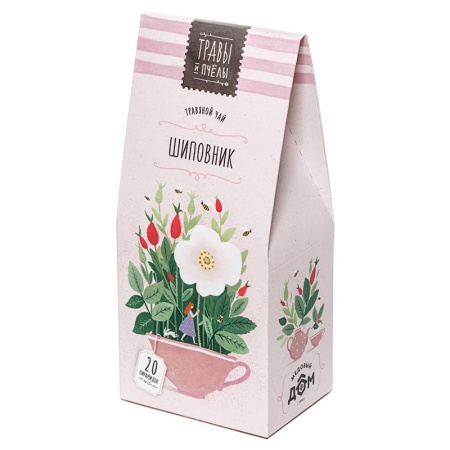 Чай Травы и Пчелы Шиповник Травяной 20 Пирамидок 30гр Кор