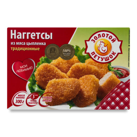 Наггетсы из Мяса Цыпленка Традиционные Золотой Петушок к/у 300г