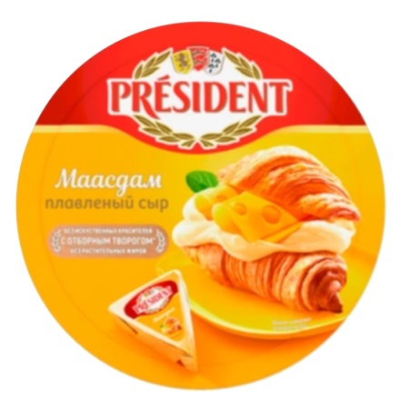 Сыр President Мааздам Плавленый 8шт 140гр гр/уп