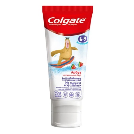 Паста Зубная Colgate Детская 6-9 Без Фторида Арбуз 60мл Кор