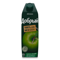 Сок Осветленный Для Детей от 3лет Яблоко Добрый т/п 1л