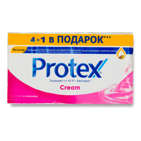 Мыло Туалетное Антибактериальное Cream Protex 5х70г