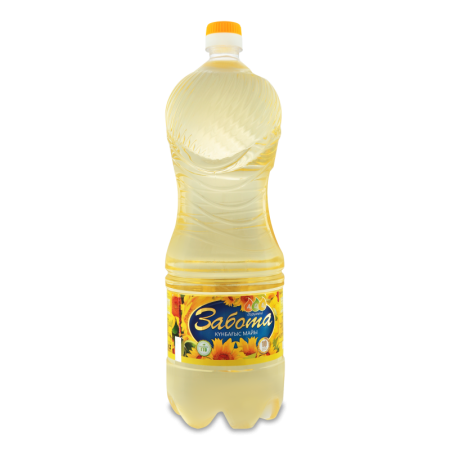 Масло Подсолнечное Рафинированное Дезодорированное Забота п/бут 1.8л