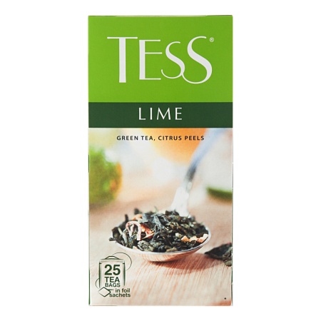 Чай Зеленый Байховый с Ароматом Лайма и Растительными Компонентами Lime Tess к/у 25х1.5г Чай Зеленый Байховый с Ароматом Лайма и Растительными Компонентами Lime Tess к/у 25х1.5г