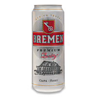 Пиво 0.45л 4% Светлое Пастеризованное Bremen ж/б