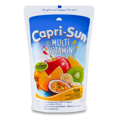 Напиток Безалкогольный Негазированный Сокосодержащий Мультифруктовый Multi Vitamin capri-sun д/п 200мл