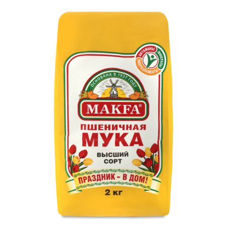 Мука Пшеничная Хлебопекарная Высшего Сорта Makfa м/у 2кг