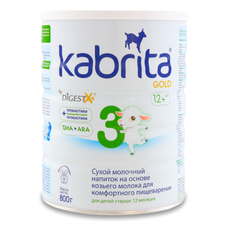 Напиток Kabrita 3 Gold Сух Молоч на Основ Коз Мол д/комфорт Пищевар 12+мес 800гр ж/б