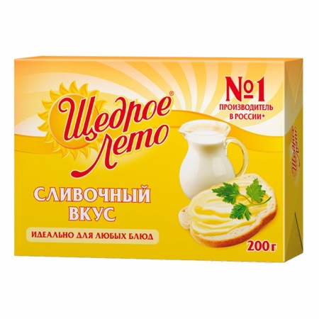 Маргарин Щедрое Лето Сливоч Вкус 72% 200гр Кнврт Маргарин Щедрое Лето Сливоч Вкус 72% 200гр Кнврт