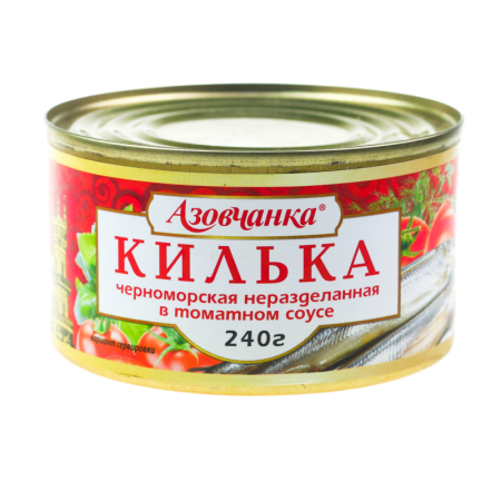 Килька Азовчанка Обжареная Черноморская в Томатном Соусе 240гр ж/б