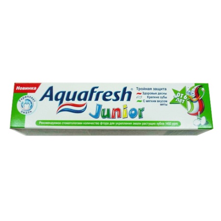 Паста Зубная Aquafresh Junior 6+лет Тройная Защита 50мл Кор