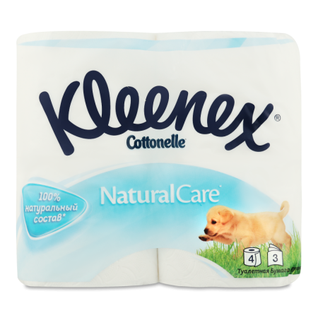 Бумага Туалетная Трехслойная Сottonelle Natural Care Kleenex 4шт