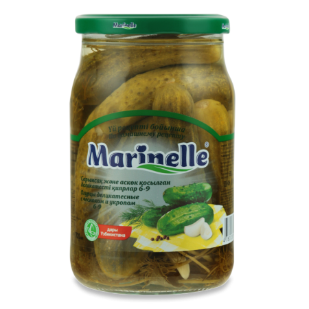 Огурцы Деликатесные с Чесноком и Укропом 6-9см Marinelle с/б 680г Огурцы Деликатесные с Чесноком и Укропом 6-9см Marinelle с/б 680г