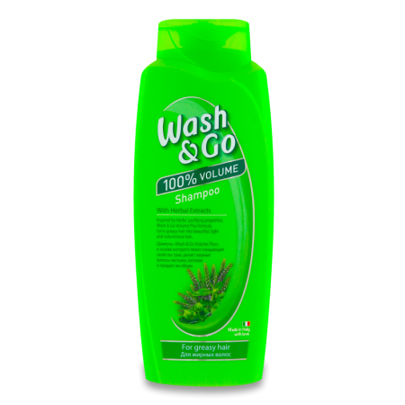 Шампунь wash&go д/жирных Волос с Экстрактом Трав 750мл фл