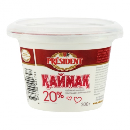 Сметана 20% President ст 200г Сметана 20% President ст 200г