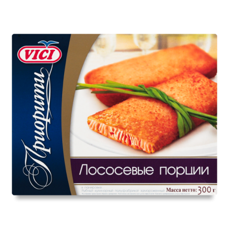 Порции Лососевые в Панировке Замороженные Приорити Vici к/у 300г