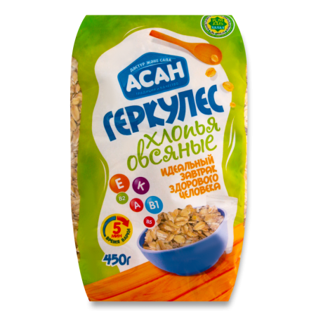 Хлопья Овсяные Геркулес Асан м/у 450г Хлопья Овсяные Геркулес Асан м/у 450г