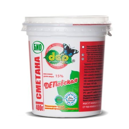 Сметана Деп Био 15% 400гр Стак