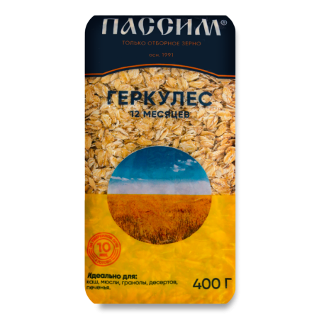 Хлопья Овсяные Геркулес 12 Месяцев Пассим м/у 400г