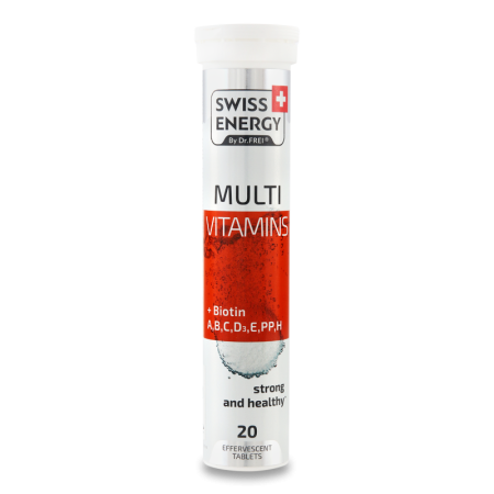 Бад Swiss Energy Multi Vitamins +biotin a/b/c/d3/e/pp/h 20шт Туба