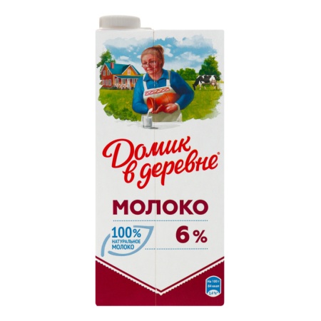 Молоко 6% Ультрапастеризованное Домик в Деревне т/п 928мл