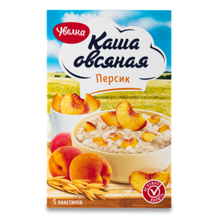 Каша Овсяная Быстрого Приготовления Персик Увелка к/у 5х40г