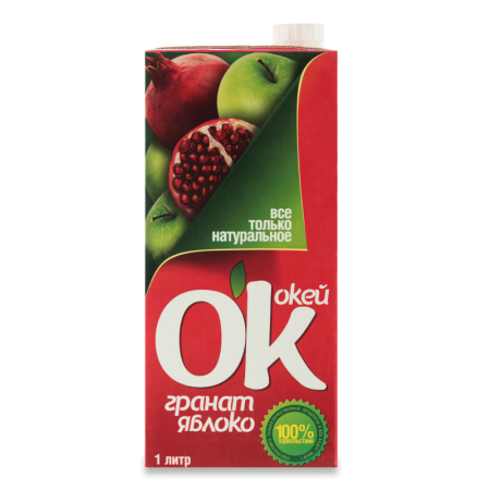 Сок ок Гранат Ябл 1л Тва