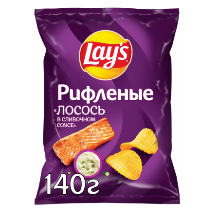 Чипсы Lays Рифленые Лосось в Сливочном Соусе 140гр п/п Чипсы Lays Рифленые Лосось в Сливочном Соусе 140гр п/п