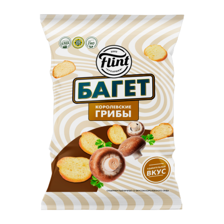 Сухарики Flint Багет Королевские Грибы 75гр п/п