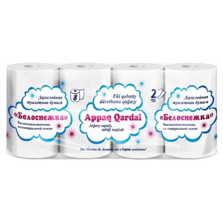 Бумага Туалетная Белоснежка 2сл 8шт гр/уп Бумага Туалетная Белоснежка 2сл 8шт гр/уп