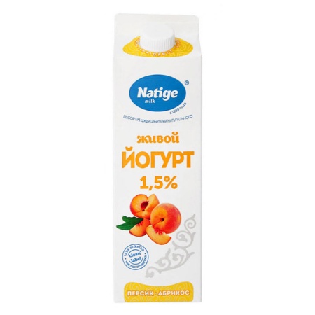 Йогурт Питьевой Natige со Вкусом Персика и Абрикоса 1,5% 900мл Трх