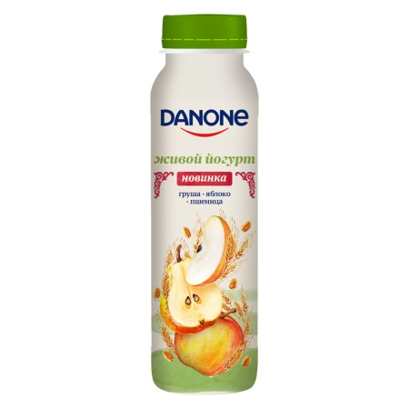 Йогурт Danone Питьевой груша/яблоко/пшеница 2,5% 270гр п/б