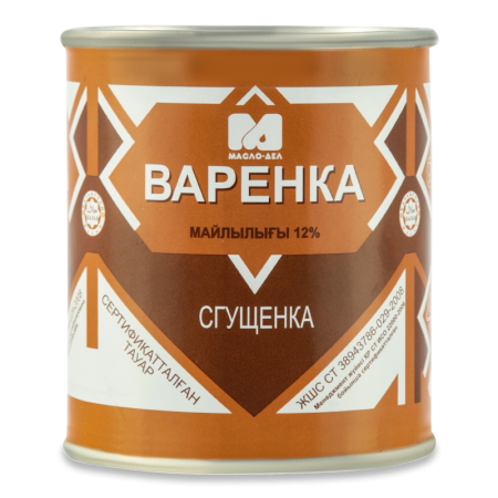 Продукт Сгущенный 12% растительно-молочный с Сахаром Сгущенка Варенка масло-дел п/бут 480г